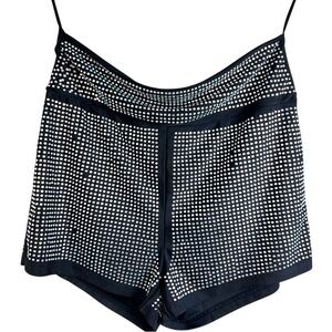 Banjul Rhinestone Embellished Black High-Waisted Hot Pants Shorts (est. small)